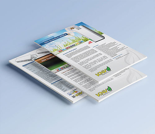Printdesign A4 Produktprospekte für KNV Energietechnik